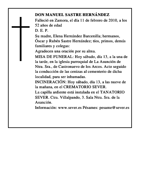 Don Manuel Sastre Hernández