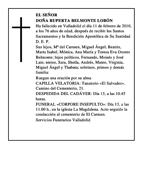 Doña Ruperta Belmonte Lobón