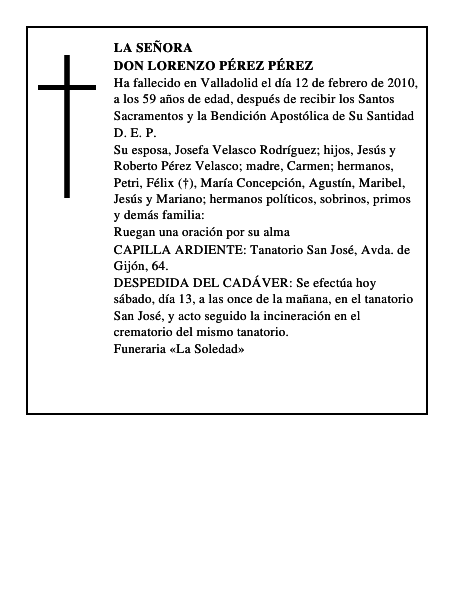 Don Lorenzo Pérez Pérez
