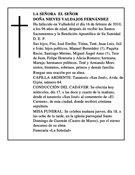 Doña Nieves Valdajos Fernández