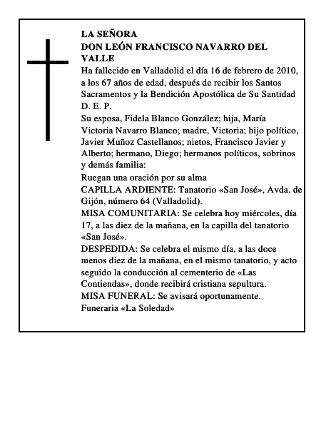 Don León Francisco Navarro del Valle