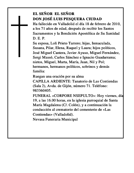 Don José Luis Pesquera Ciudad