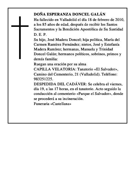 Doña Esperanza Doncel Galán