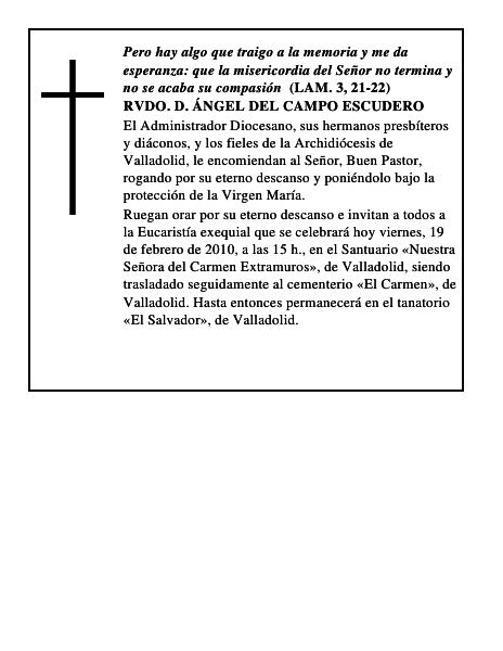 Rvdo. D. Ángel del Campo Escudero
