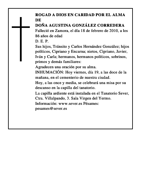 Doña Agustina González Corredera