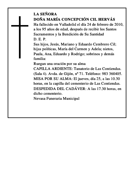 Doña María Concepción Cil Hervás