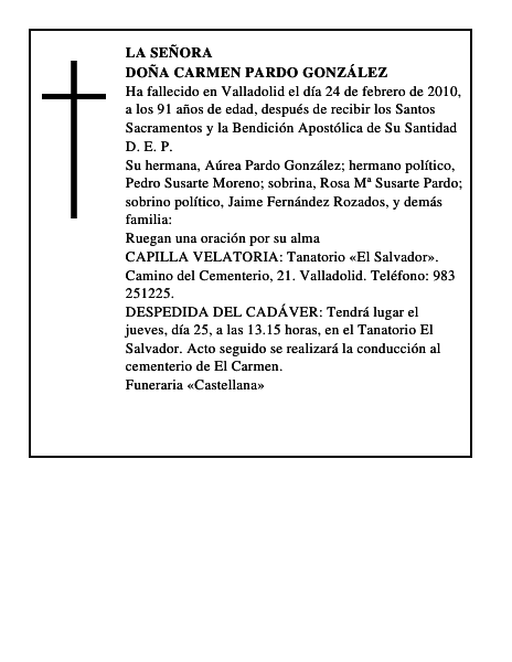 Doña Carmen Pardo González