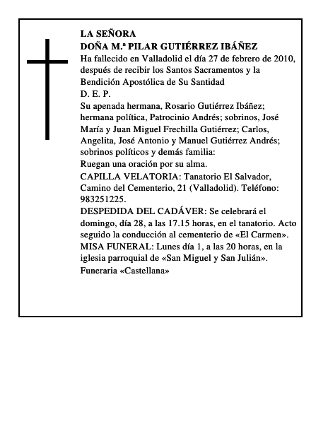 Doña M.ª Pilar Gutiérrez Ibáñez