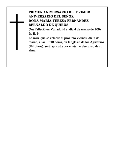 Doña María Teresa Fernández Bernaldo de Quirós