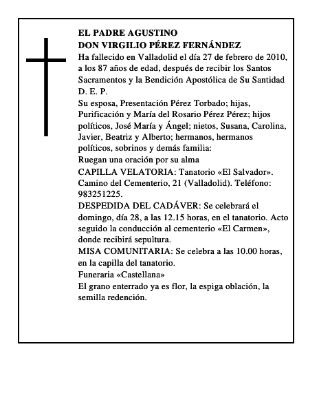 Don Virgilio Pérez Fernández