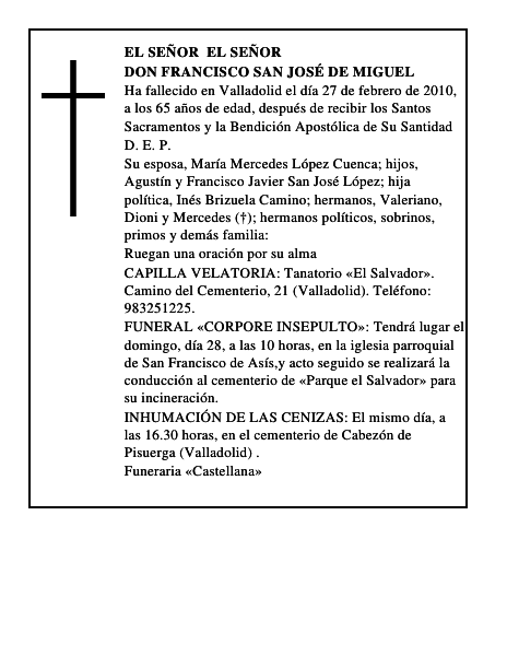 Don Francisco San José de Miguel