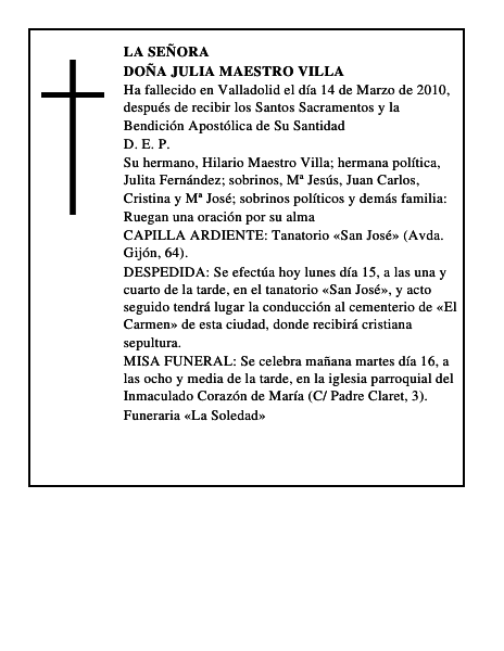 Doña Julia Maestro Villa