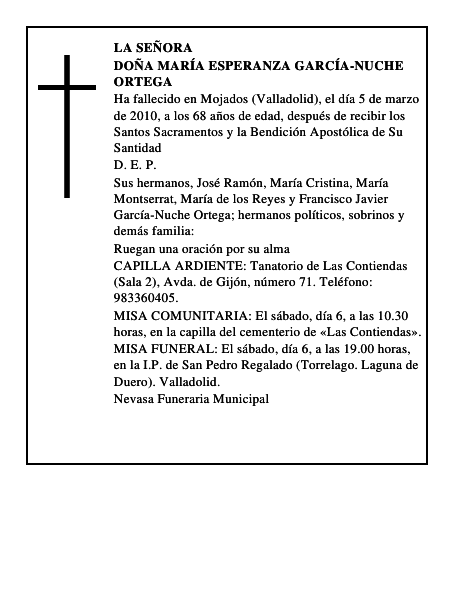 Doña María Esperanza García-Nuche Ortega