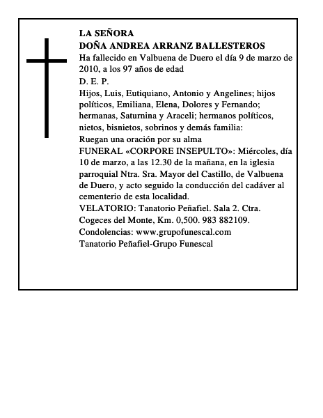 Doña Andrea Arranz Ballesteros