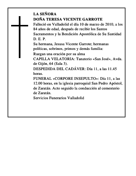 Doña Teresa Vicente Garrote