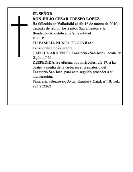 Don Julio César Crespo López