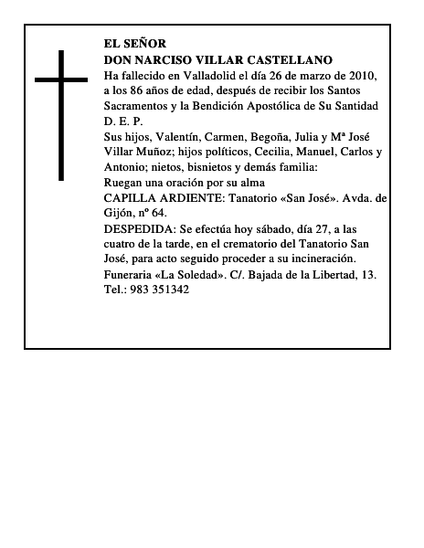 Don Narciso Villar Castellano