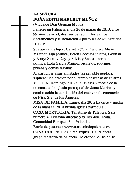 Doña Edith Marchet Muñoz
