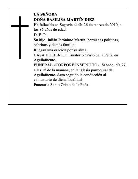 Doña Basilisa Martín Diez
