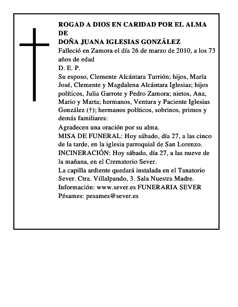 Doña Juana Iglesias González