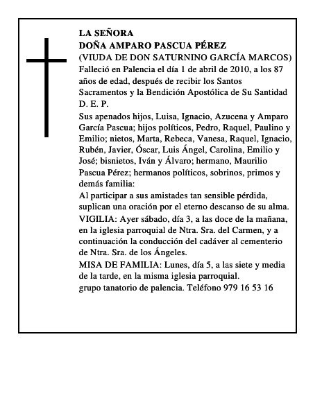 Doña Amparo Pascua Pérez