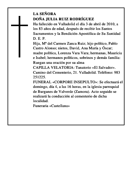 Doña Julia Ruiz Rodríguez
