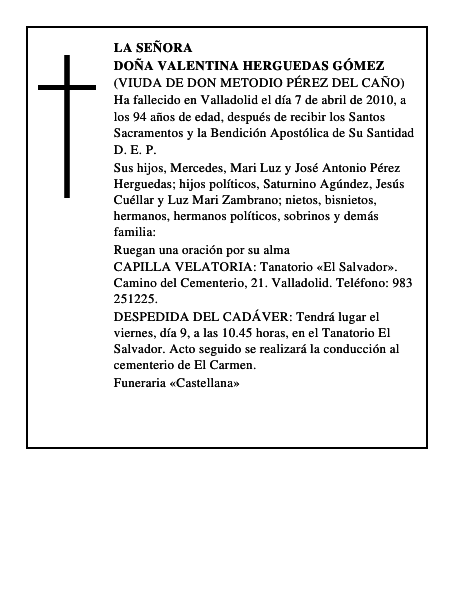 Doña Valentina Herguedas Gómez
