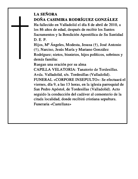 Doña Casimira Rodríguez González