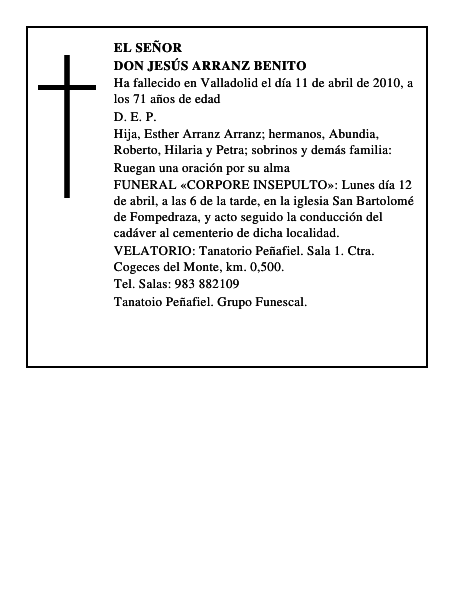 Don Jesús Arranz Benito