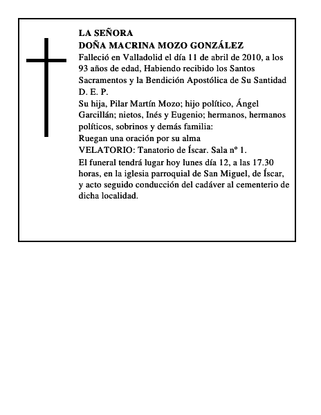 Doña Macrina Mozo González