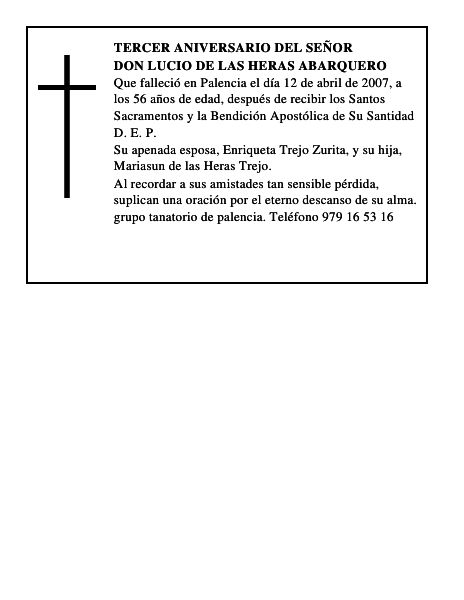 Don Lucio de las Heras Abarquero