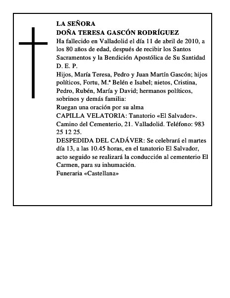 Doña Teresa Gascón Rodríguez
