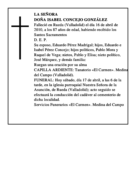 Doña Isabel Concejo González