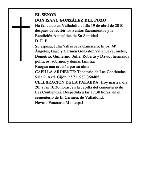 Don Isaac González del Pozo