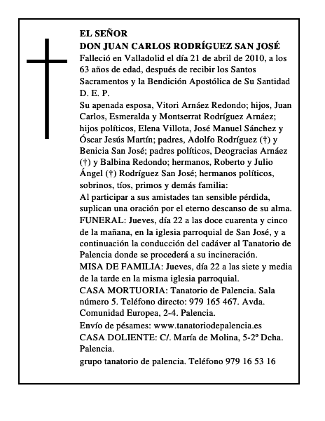 Don Juan Carlos Rodríguez San José