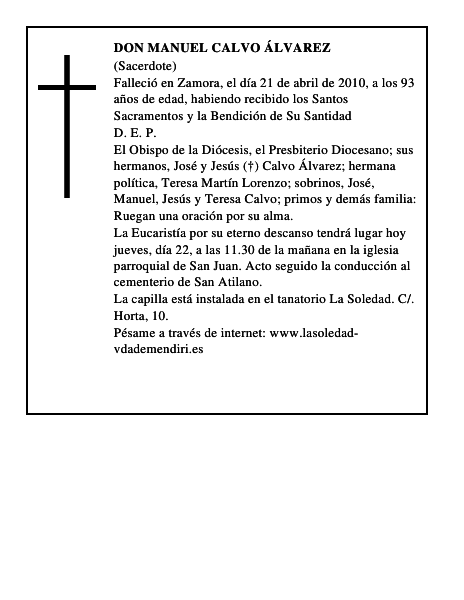 Don Manuel Calvo Álvarez