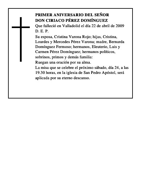 Don Ciriaco Pérez Domínguez