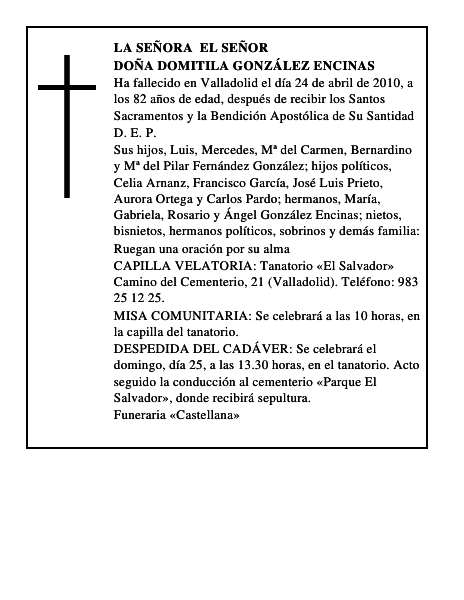 Doña Domitila González Encinas