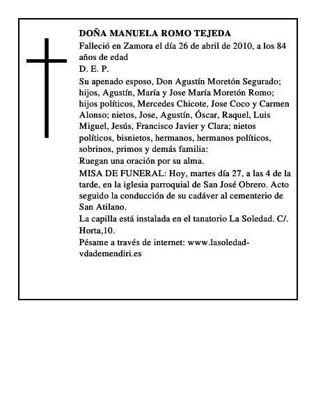 Doña Manuela Romo Tejeda