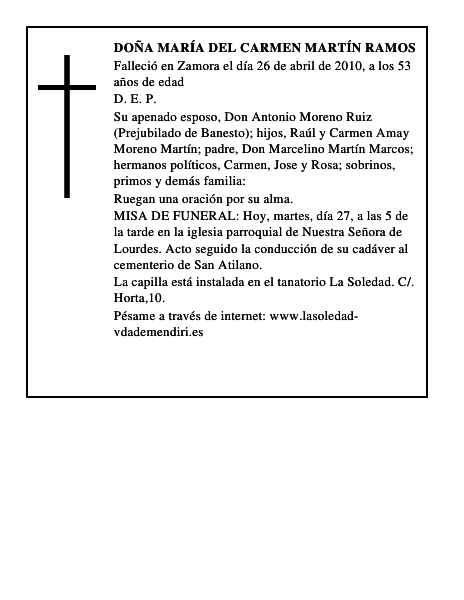 Doña María del Carmen Martín Ramos