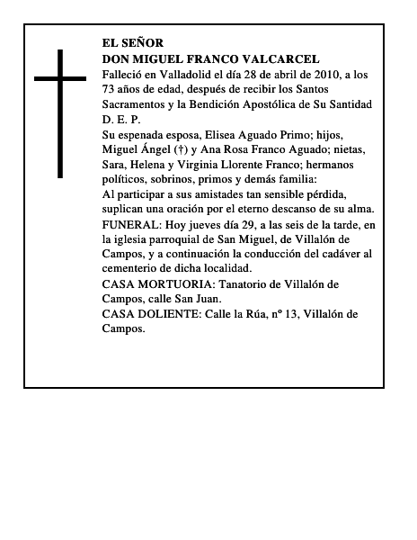 Don Miguel Franco Valcarcel