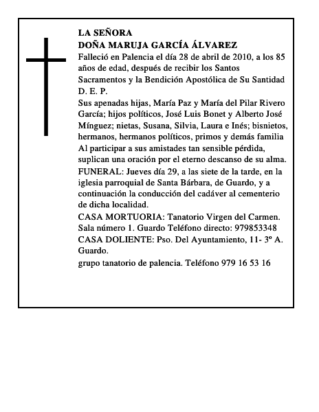 Doña Maruja García Álvarez