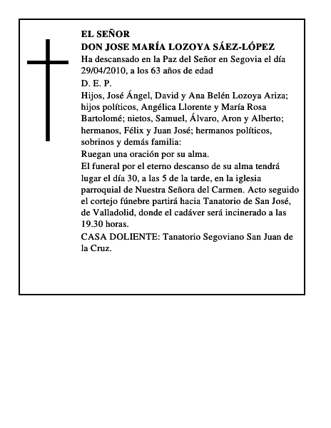 Don Jose María Lozoya Sáez-López