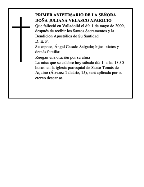 Doña Juliana Velasco Aparicio