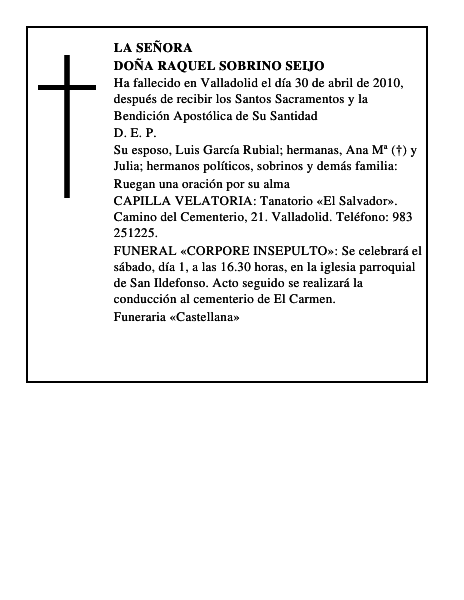 Doña Raquel Sobrino Seijo