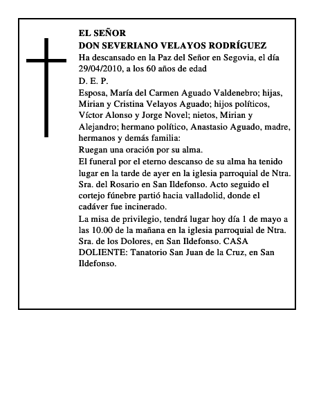 Don Severiano Velayos Rodríguez