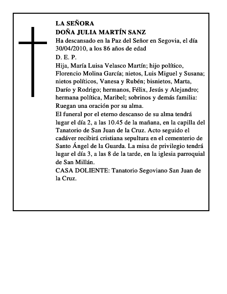 Doña Julia Martín Sanz