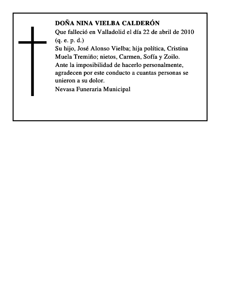 Doña Nina Vielba Calderón