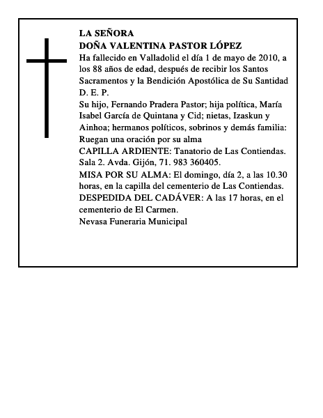Doña Valentina Pastor López