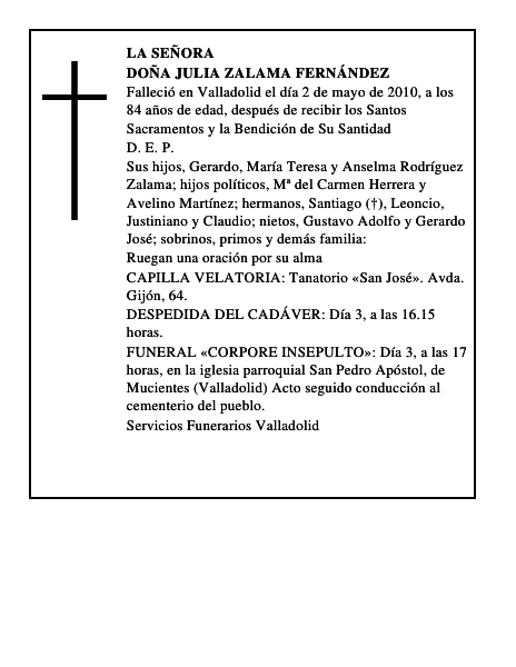 Doña Julia Zalama Fernández